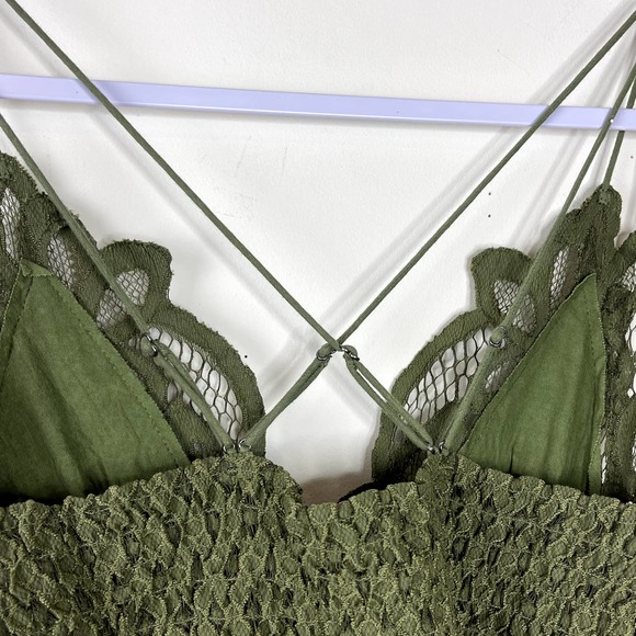 Free People Green Olive Sparrow Adella Camisole NWT Size Medium - Picture 6 of 9